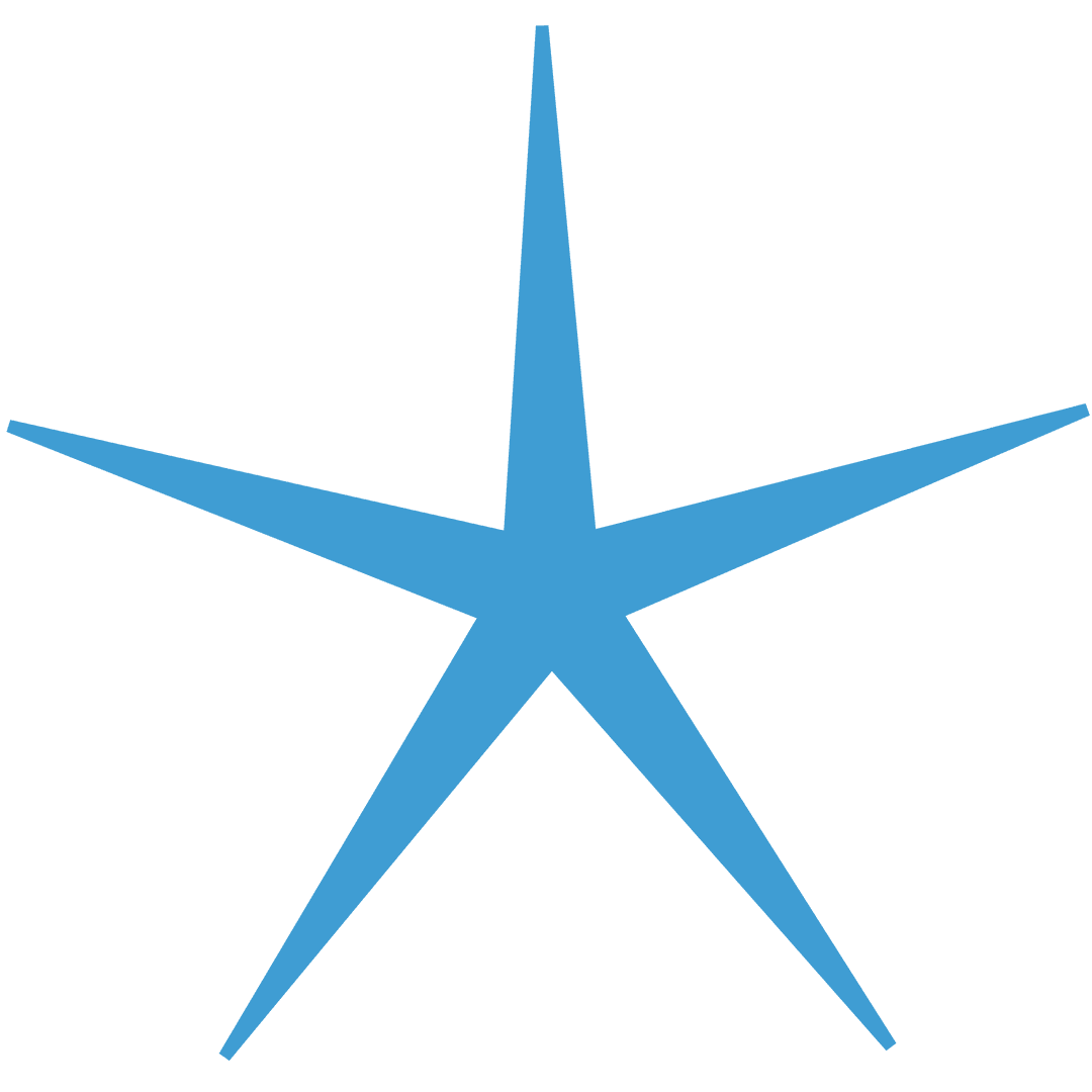 Blue Star Illustration on Transparent Background