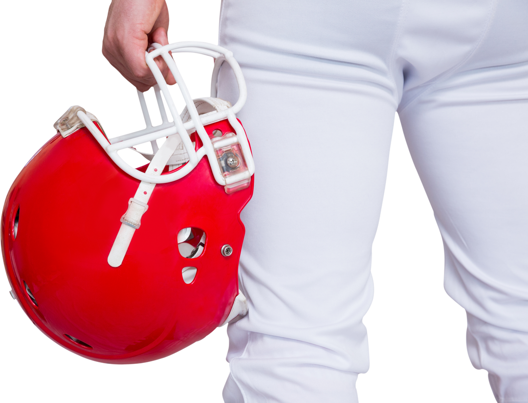 Transparent American Football Player Holding Red Helmet in Hand - Download Free Stock Images Pikwizard.com