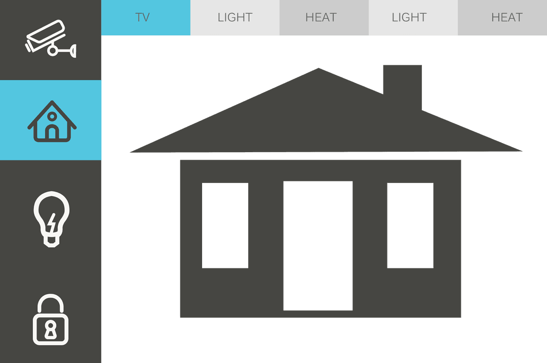 Transparent Smart Home Interface Dashboard Illustration
