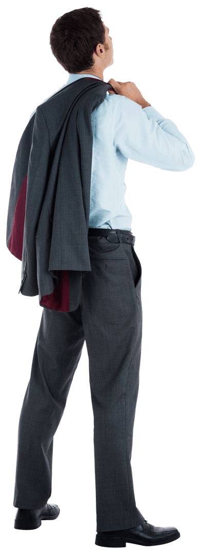 Transparent Paramount Caucasian Businessman Back View: Professional Style