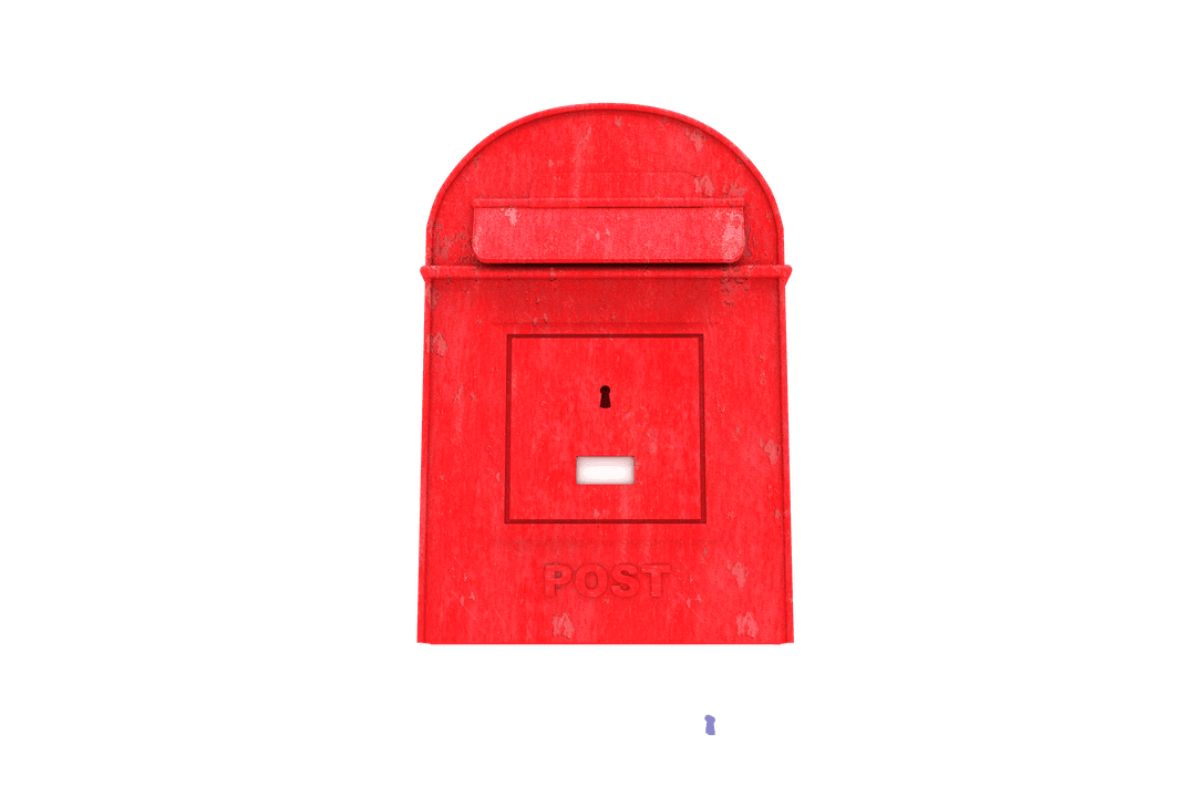 Illustration of Red Mailbox on Transparent Background for Post Symbols
