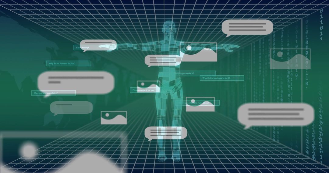 Artificial Intelligence Data Integration with Virtual Human Interface - Free Images, Stock Photos and Pictures on Pikwizard.com