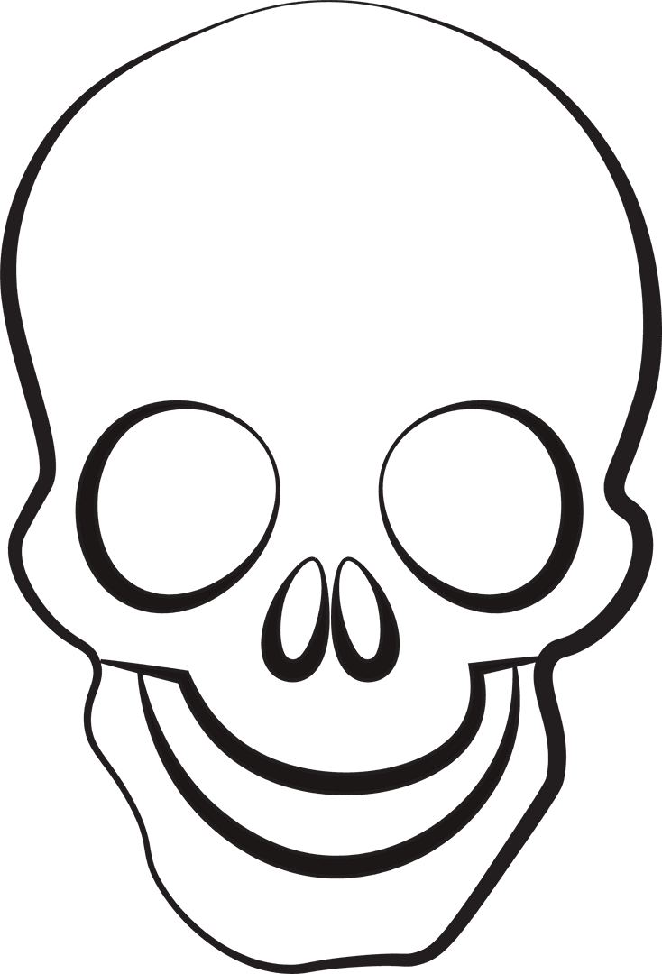 Cartoon Skull Vector Transparent PNG for Medical Illustrations