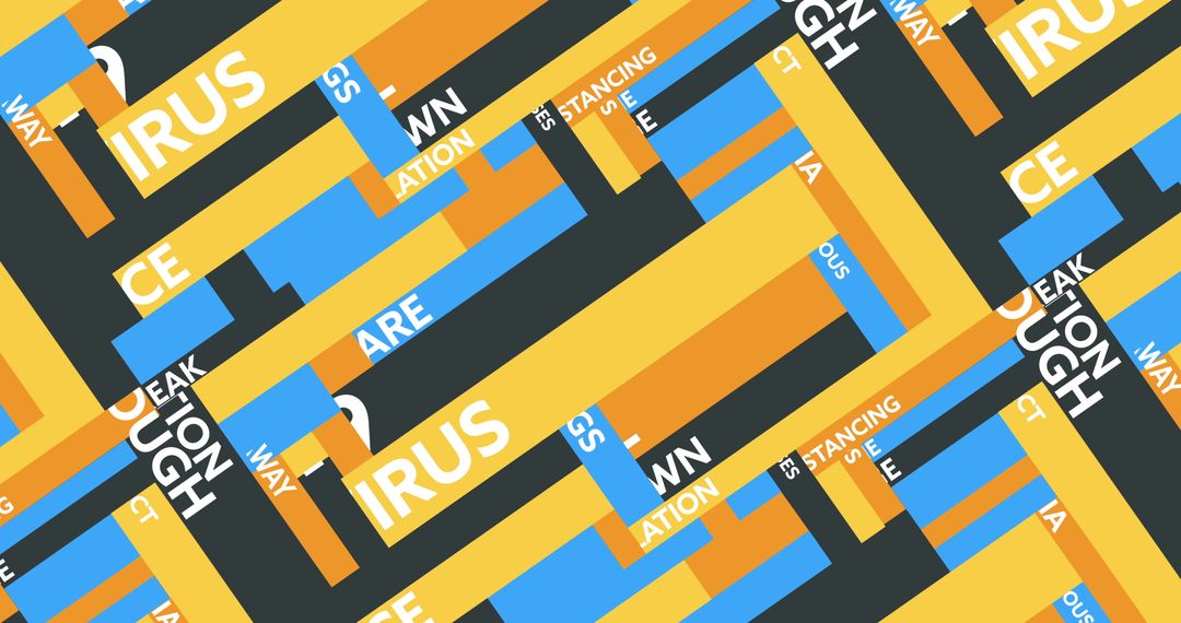 Colorful Coronavirus COVID-19 Text Collage with Dynamic Layout