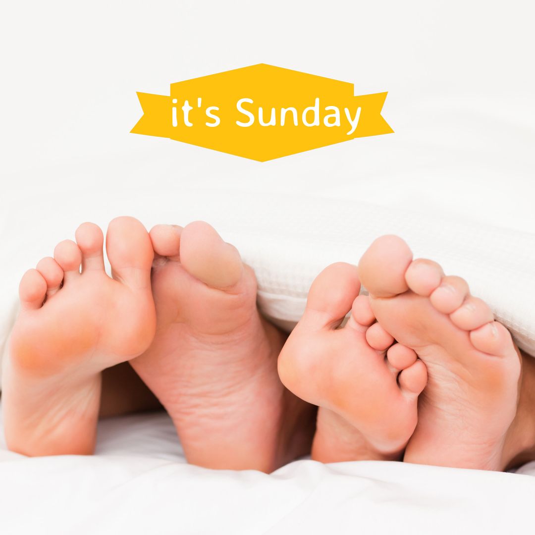 Lazy Sunday Morning with Relaxed Feet Under Blanket