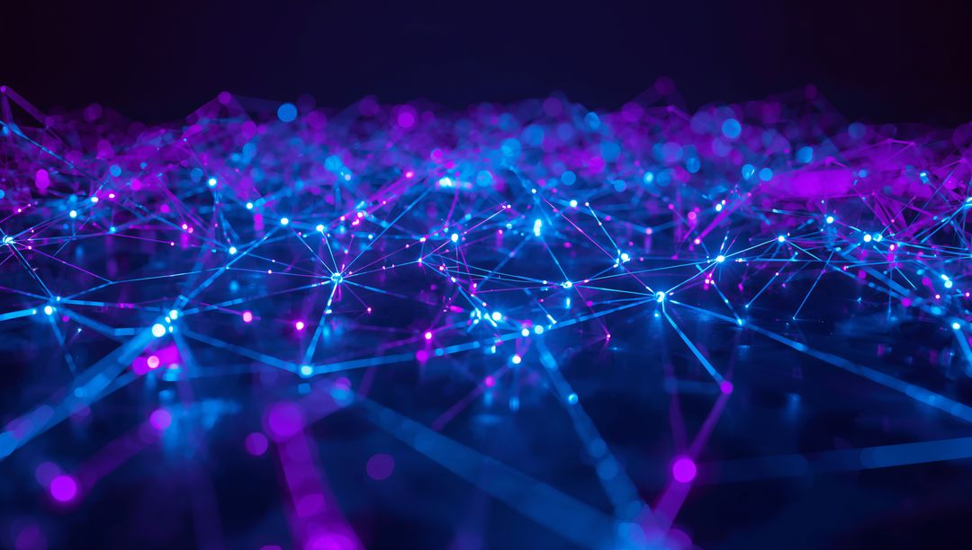 Futuristic Concept of Network Connectivity with Glowing Nodes and Lines