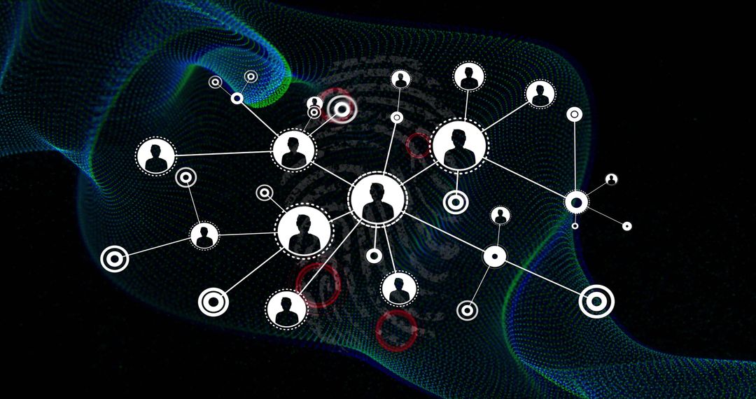Abstract Cyberspace Network Graphic with Connected Avatars