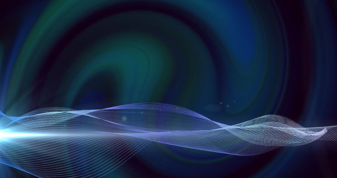 Abstract Digital Mesh Waves Over Dark Background