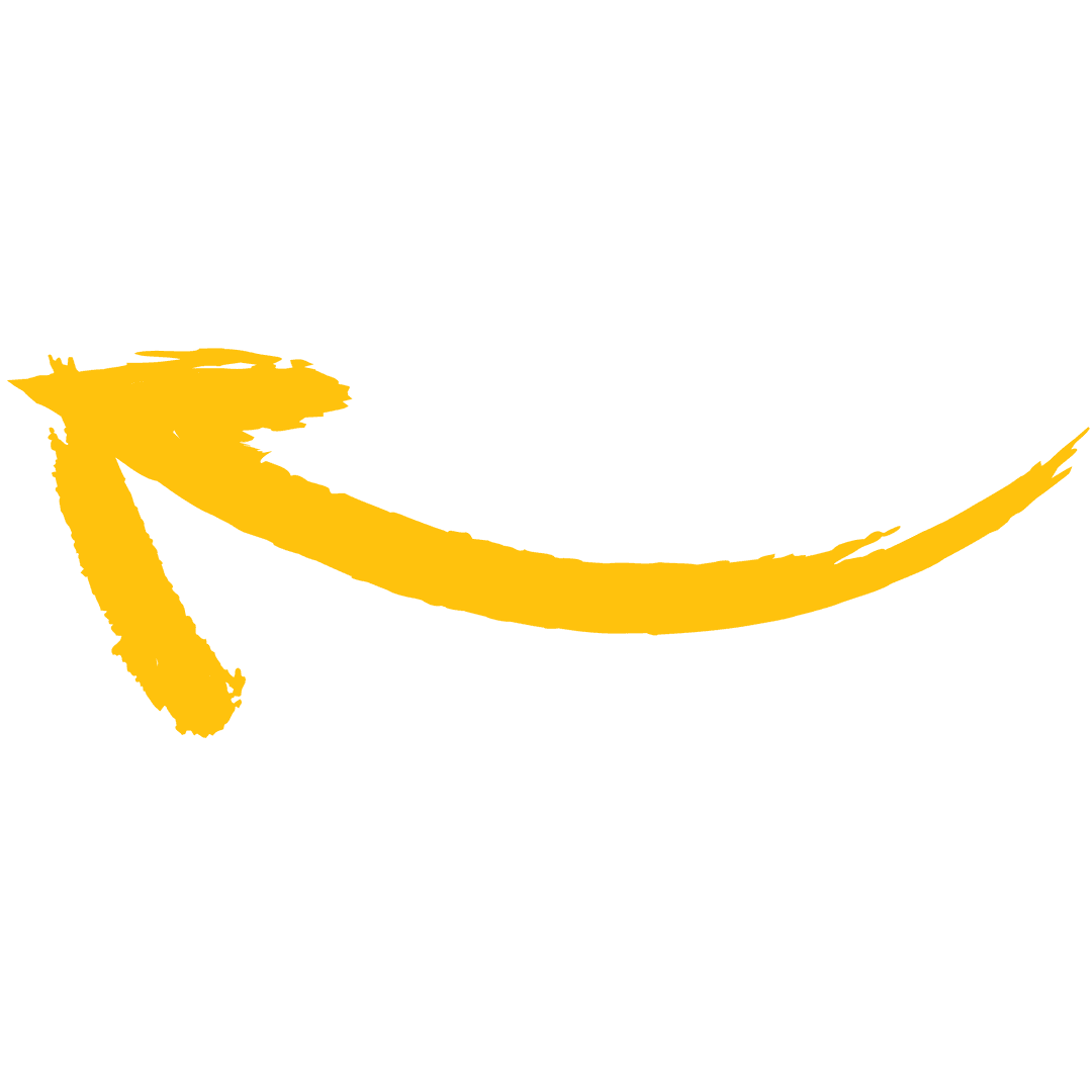 Curved Yellow Arrow on Transparent Background for Direction Emphasis