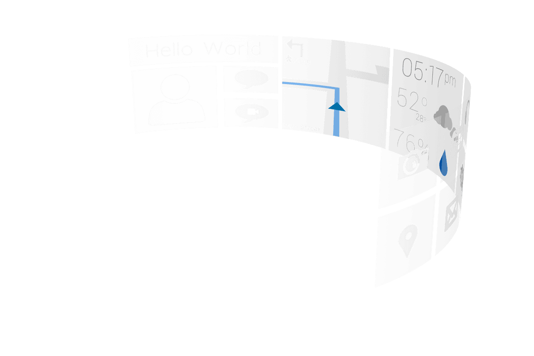 Futuristic Digital Interface Overlay on Transparent Background