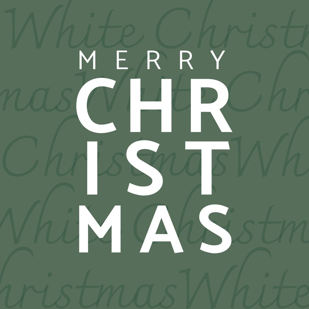 Stylish Merry Christmas Text Design on Gray Background