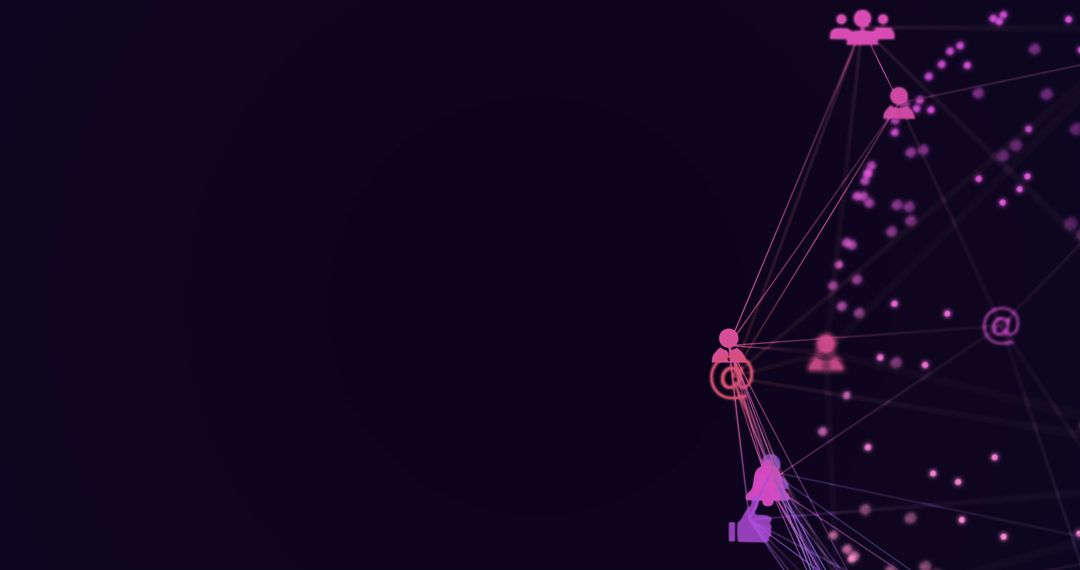 Digital Network Connections Forming Abstract Web with Icons