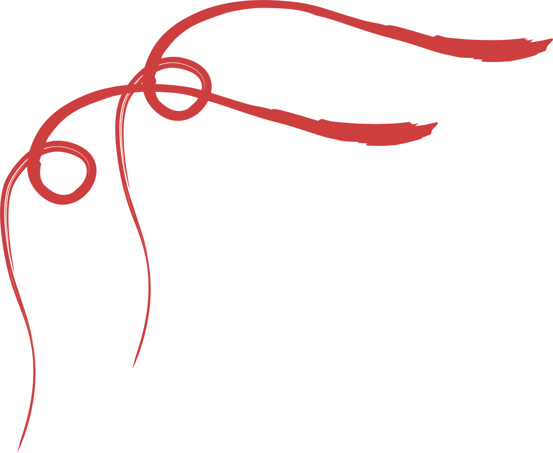 Abstract Red Line Art on Transparent Background