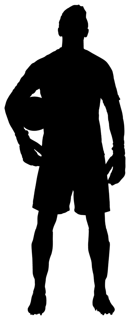 Silhouette of Man Playing Sport on Transparent Background Illustration