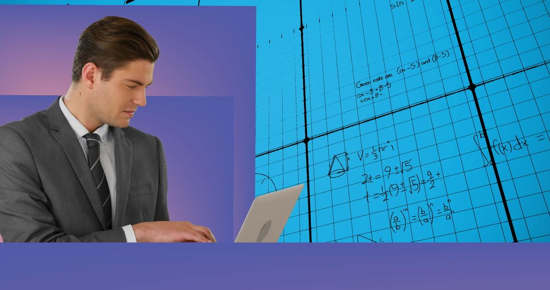 Businessman Analyzing Computational Data Technology and Innovation