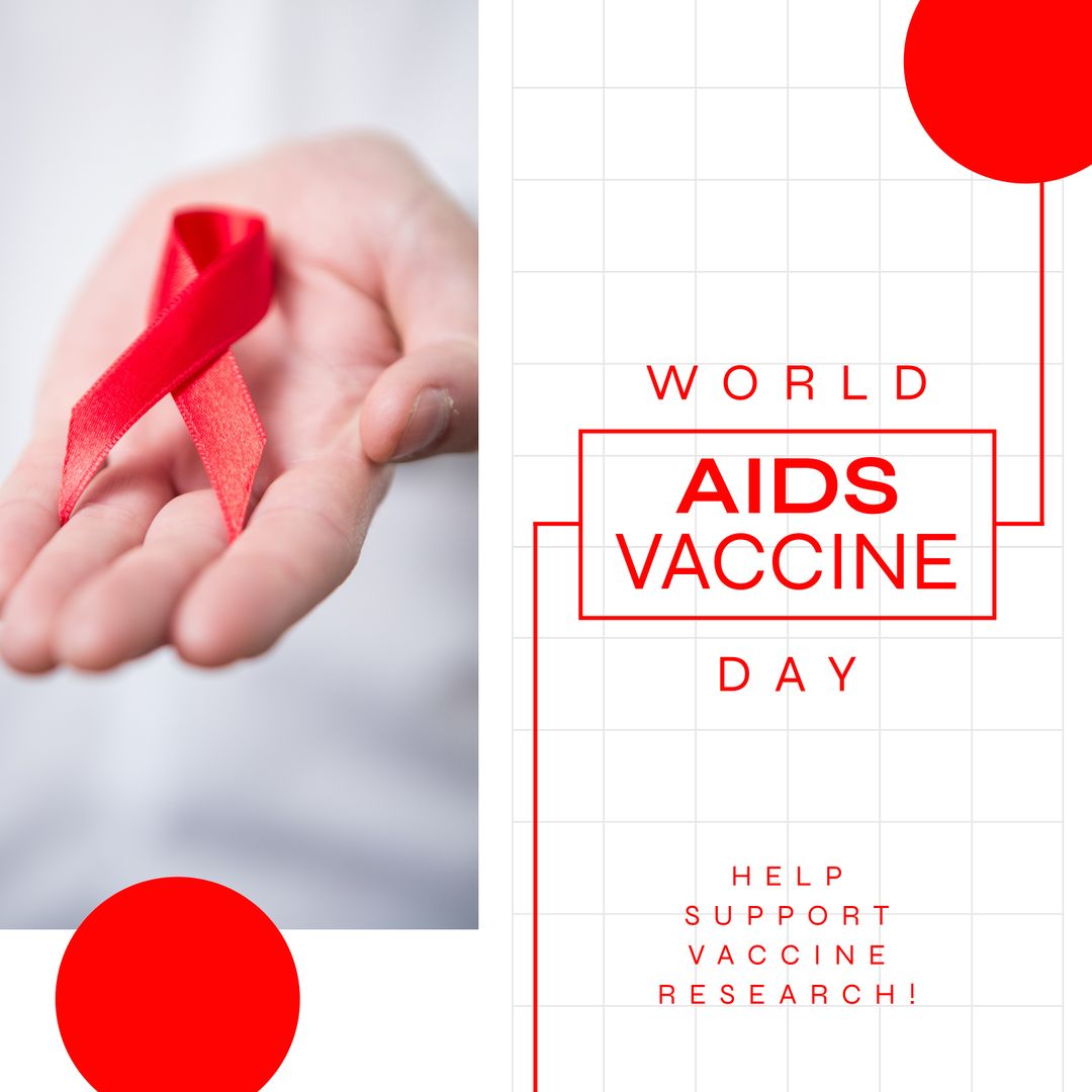 World AIDS Vaccine Day Awareness Concept with Red Ribbon Symbol