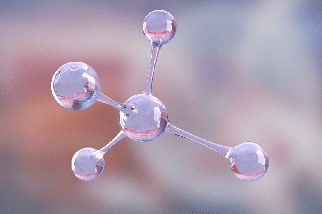 Transparent Molecule Model Isolated on Abstract Background