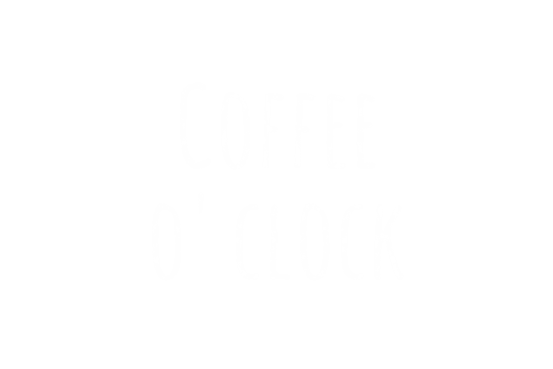 Coffee O'Clock Text on Transparent Background Illustration