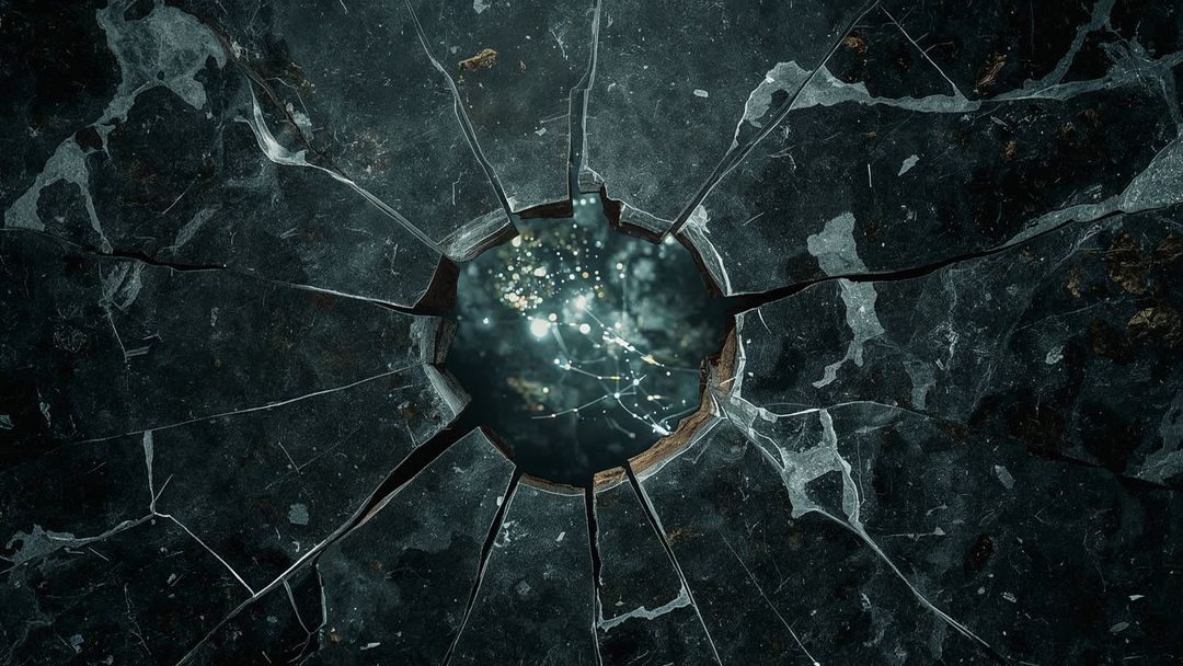 Futuristic Fractured Surface with Illuminated Center