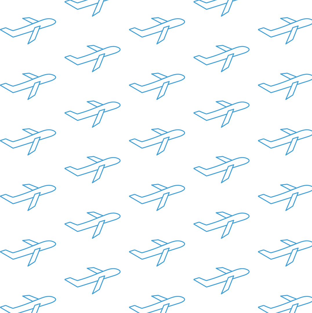 Blue Plane Pattern on Transparent Background for Travel Design