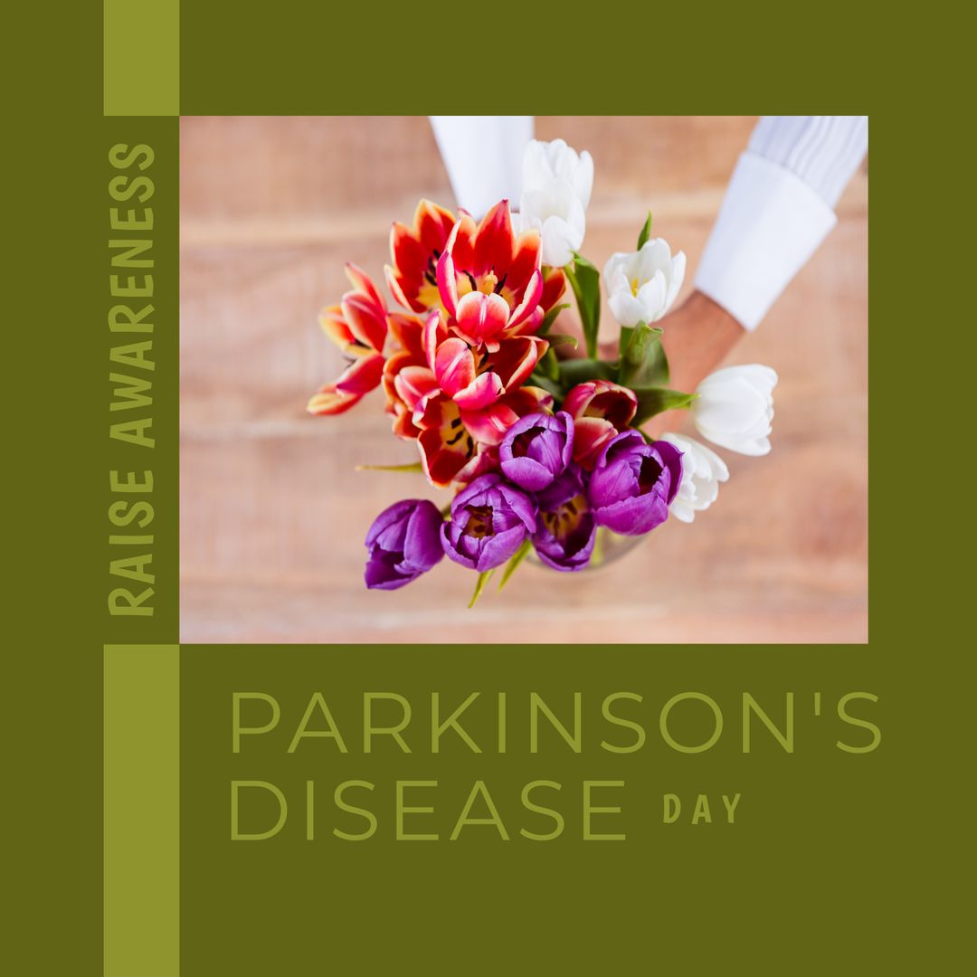 Parkinson's Disease Day Awareness with Colorful Tulips - Download Free Stock Templates Pikwizard.com