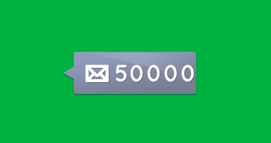 Mailbox Icon with Message Count on Green Background