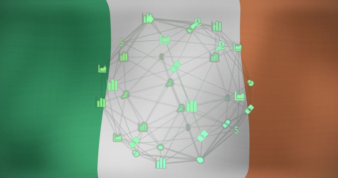 Digital Networking Overlaid on Irish National Flag