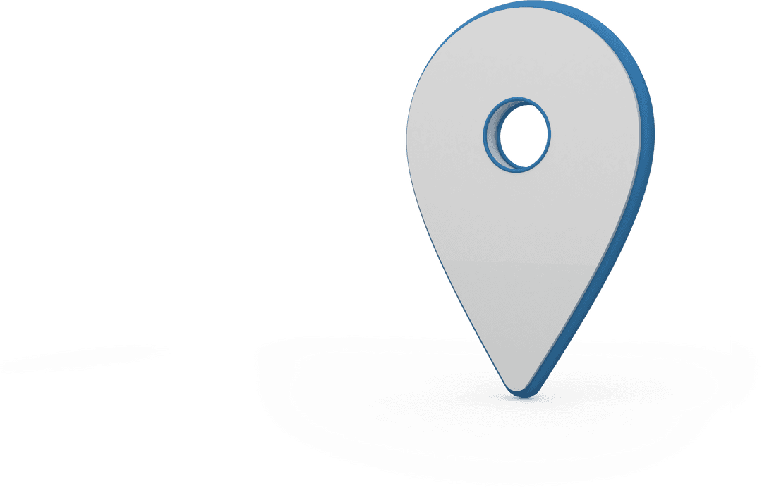 Transparent GPS Location Marker Icon with Blue Outline
