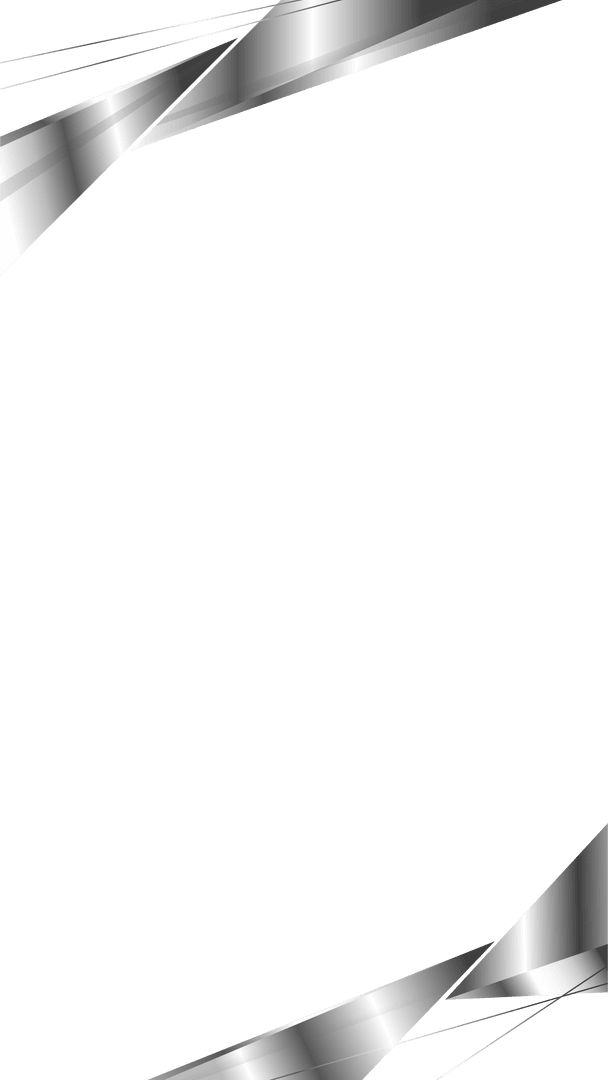 Abstract Floating Silver Ribbons on Transparent Background