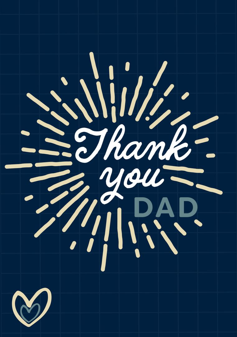 Appreciative Thank You Dad Graphic with Radiant Burst Design