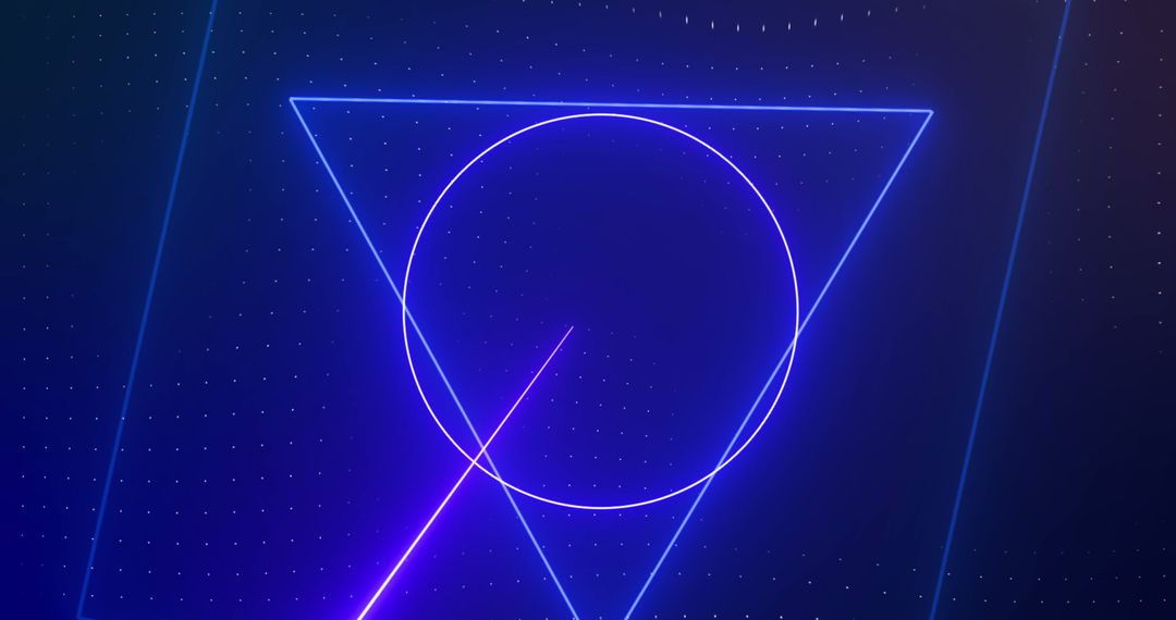 Futuristic Neon Geometric Shapes with Laser Beams