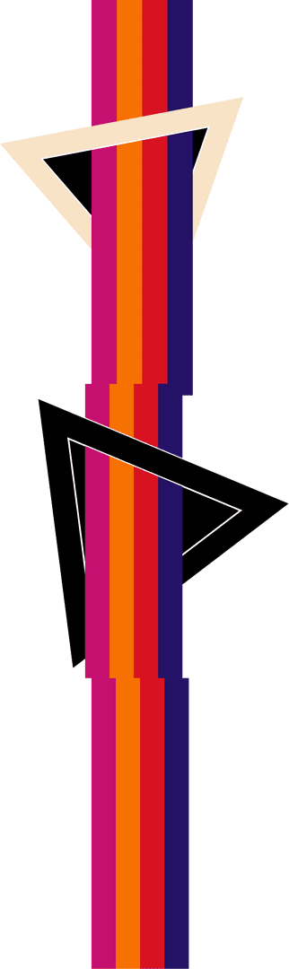 Transparent Geometric Abstract Design with Triangles and Vertical Bars