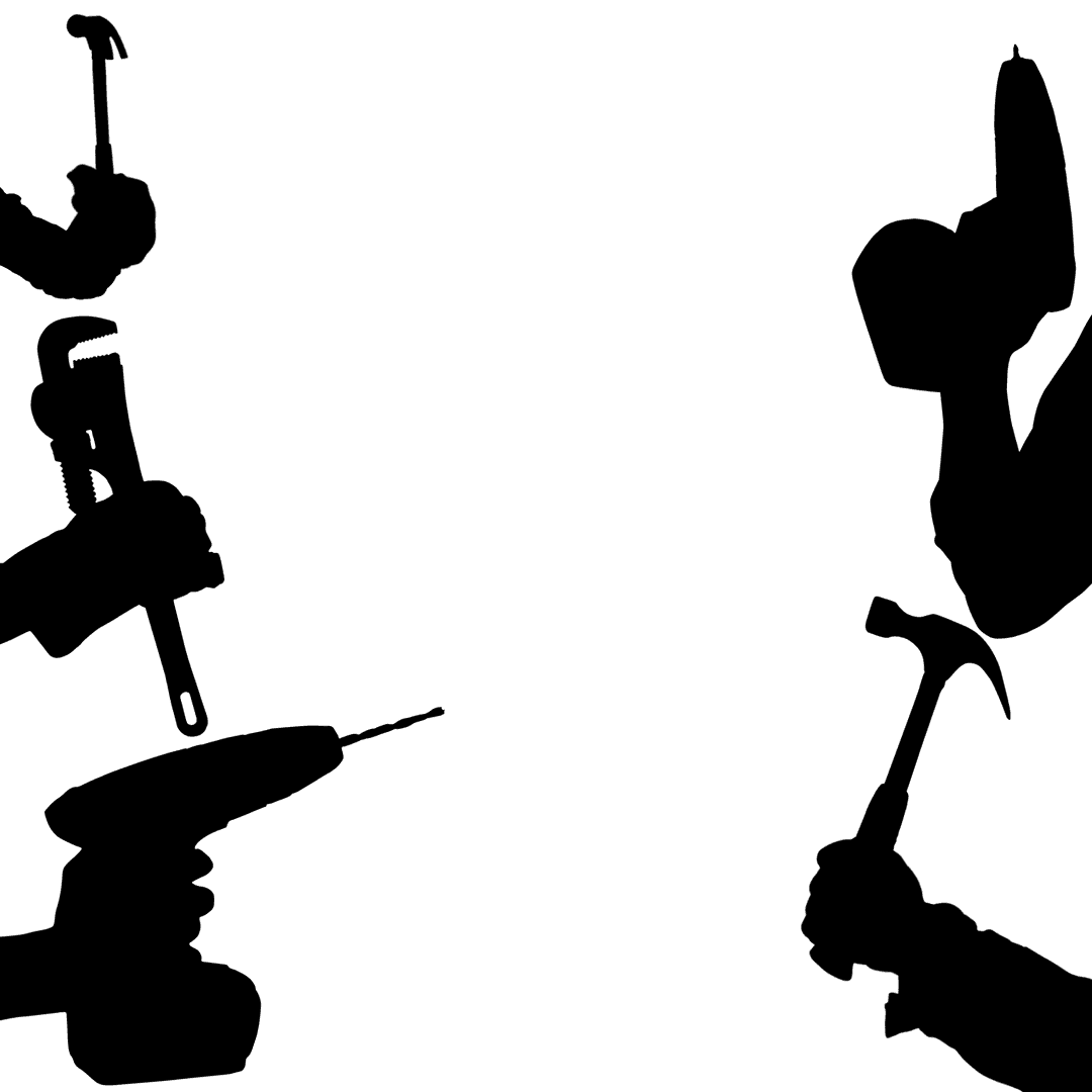 Transparent Silhouette Hands Tools Isolated Copy Space