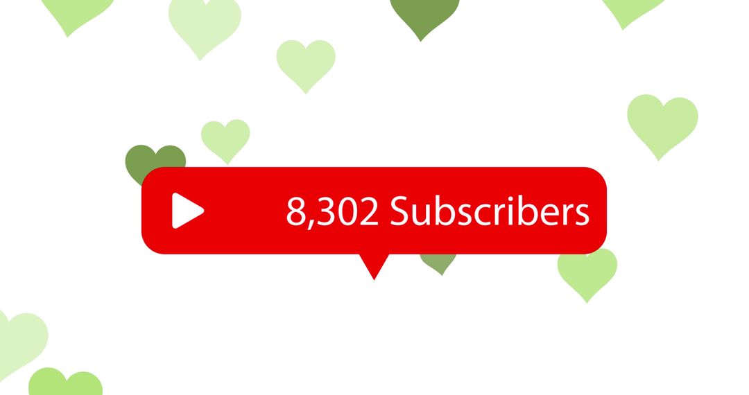 Digital Icon with Subscriber Count and Heart Icons Social Media Concept