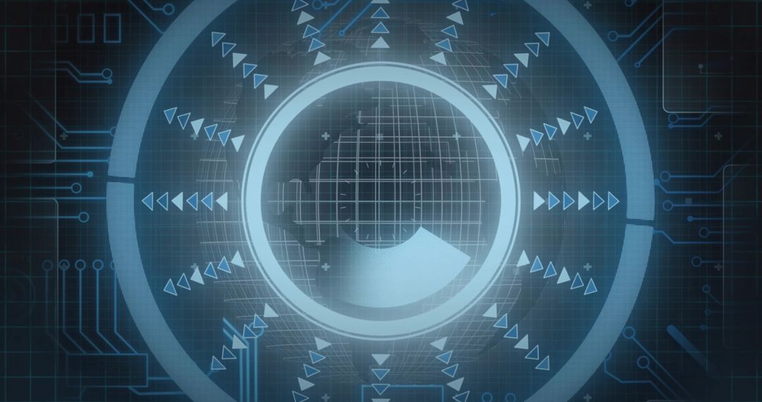 Futuristic Neon Blue Interface with Holographic Elements