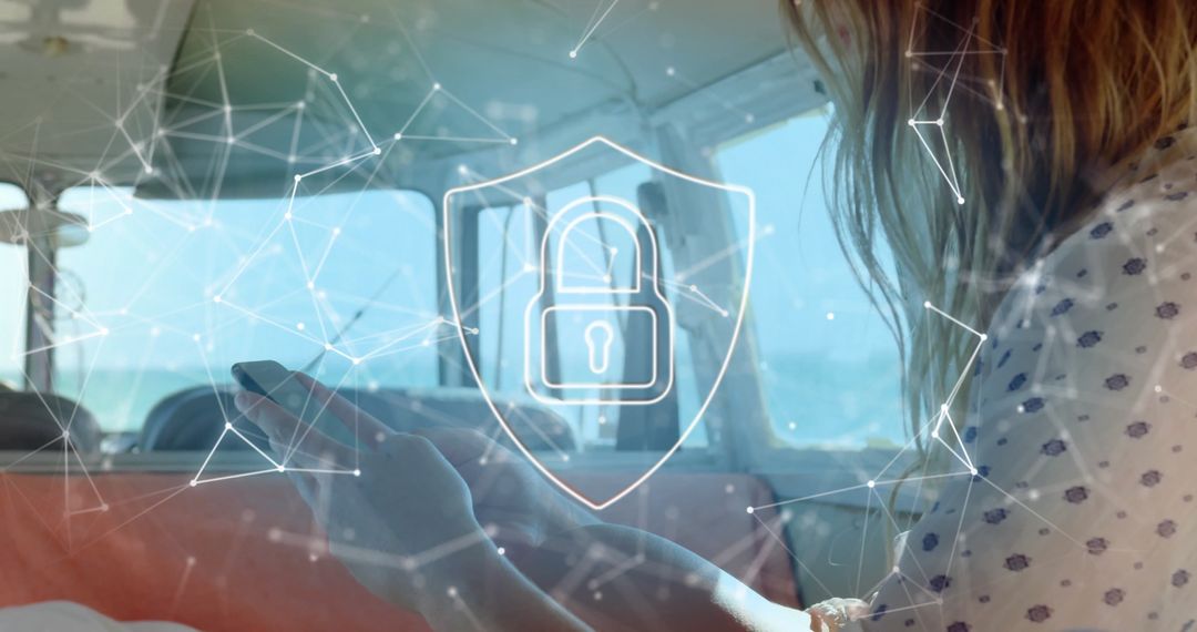 Digital Security Concept with Smartphone and Virtual Padlock