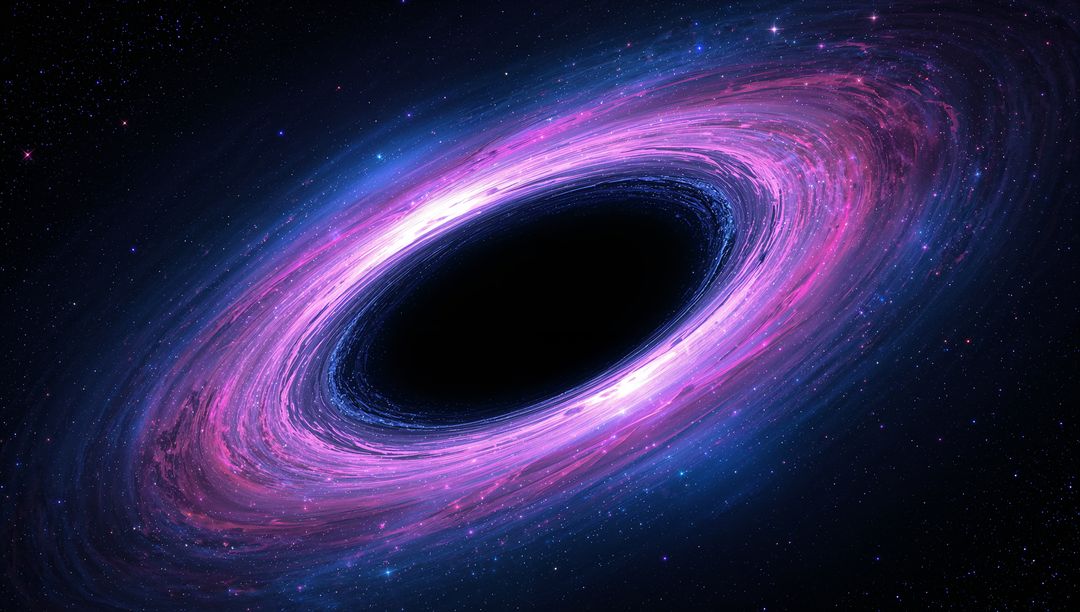 Vibrant Cosmic Black Hole with Accretion Disk in Space