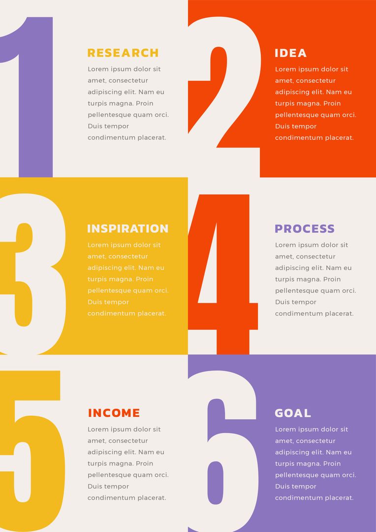 Colorful Six-Step Business Process Infographic Representation
