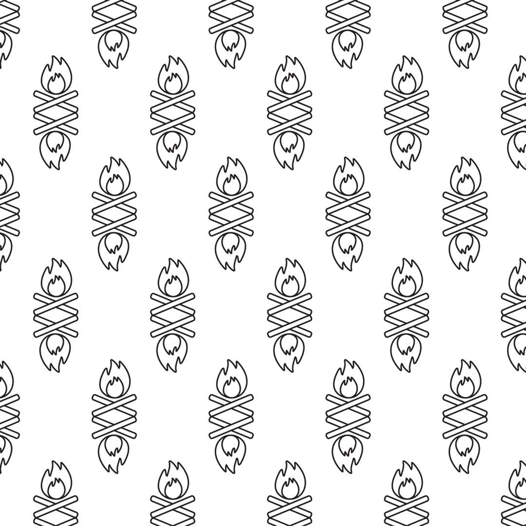 Repeating Fire Icons Pattern on Transparent Background