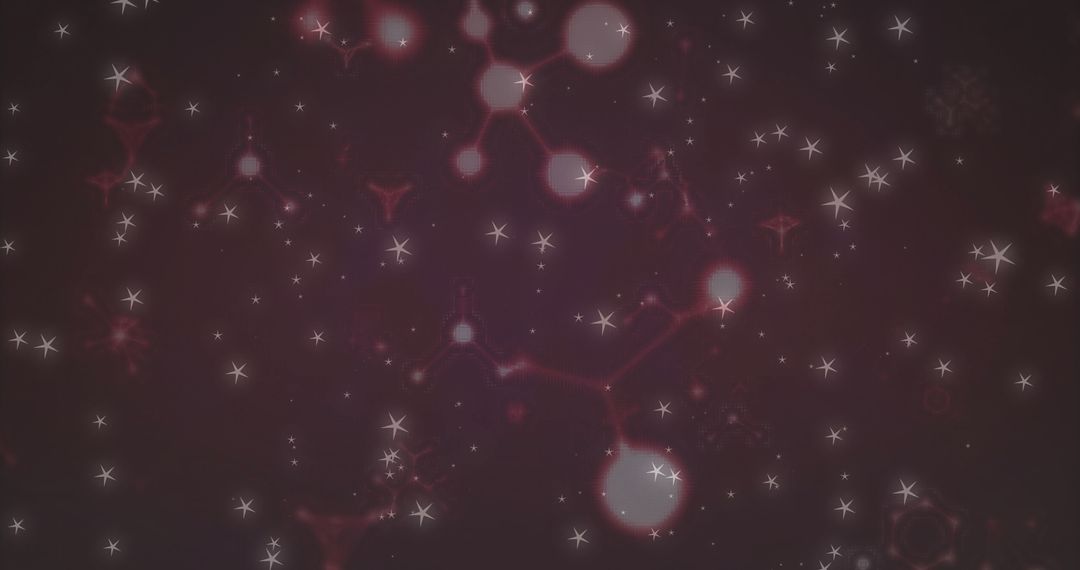 Glowing Molecular Structures and Particles in Dark Scientific Background