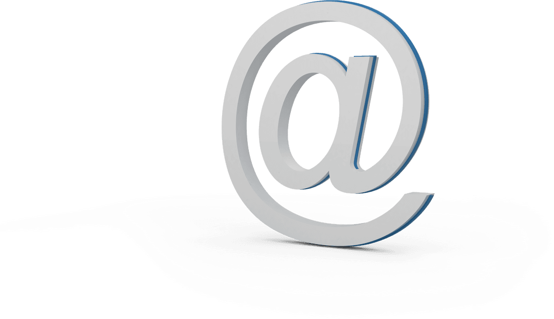 Transparent 3D At Symbol for Modern Digital Communications