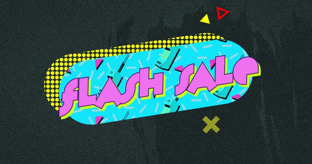 Vibrant Flash Sale Poster with Abstract Geometric Design