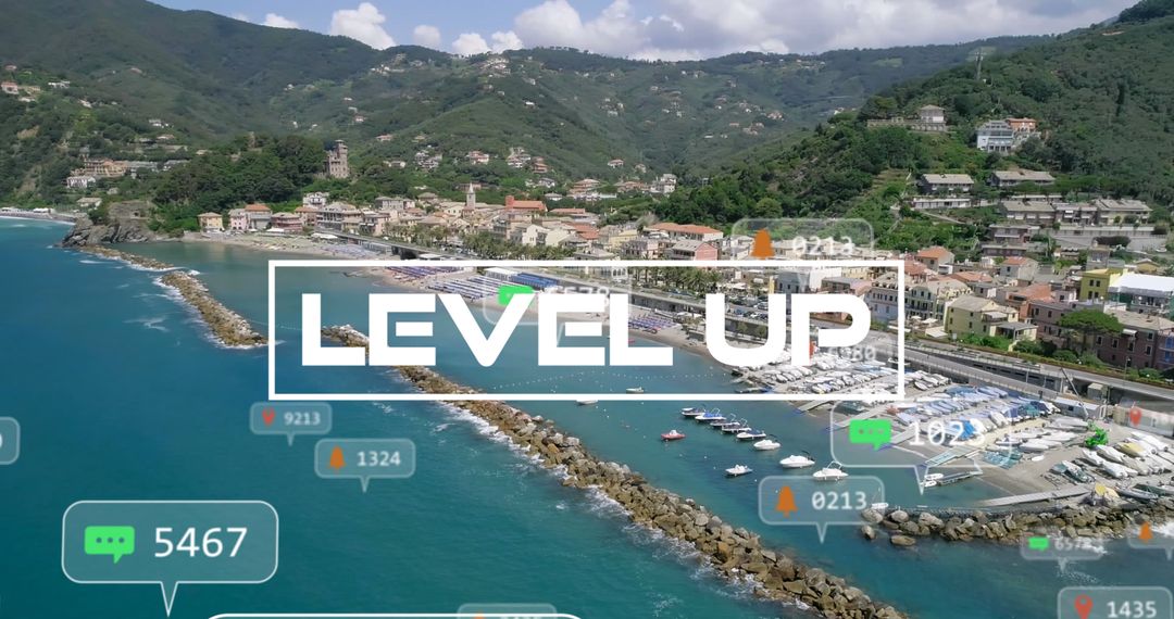 Digital Connection Concept with Cityscape Overlay