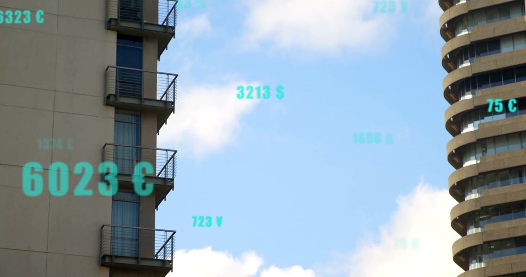 Digital Currency Rates Over Urban Architecture