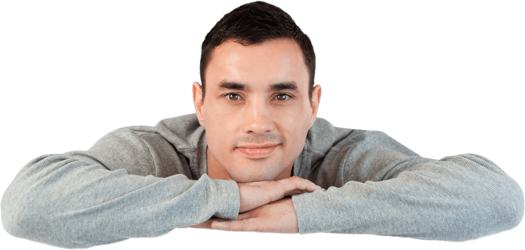 Transparent Image of Young Man with Relaxed Pose and Neutral Expression