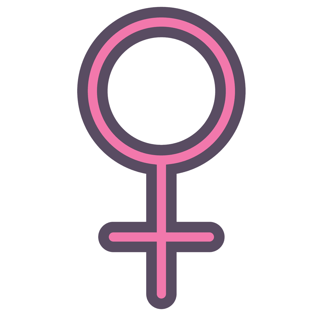 Pink Female Gender Sign on Transparent Background Useful Vector