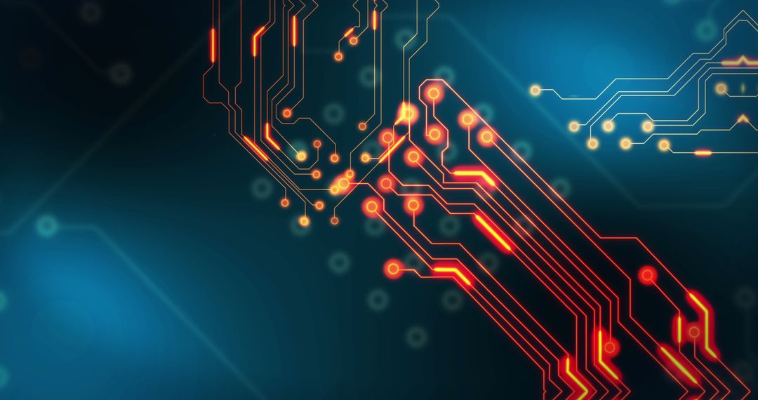 Futuristic Digital Circuit Design in Glowing Neon