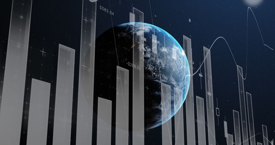 Global Financial Analytics Superimposed on Planet Earth