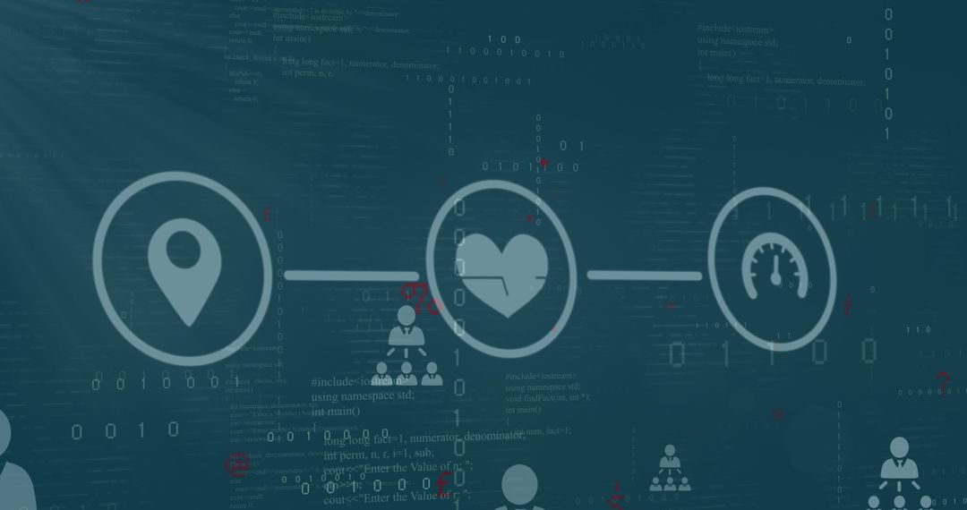 Futuristic Digital Interface with Data Connectivity Icons