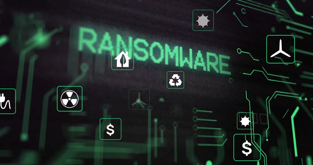 Ransomware Alert Amid Futuristic Circuit Board Design